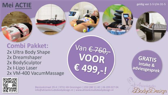 Mei actie 2025 - Afslankstudio Body Design