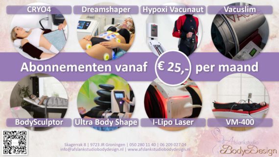 Abonnementen vanaf €25,- - Afslankstudio Body Design site