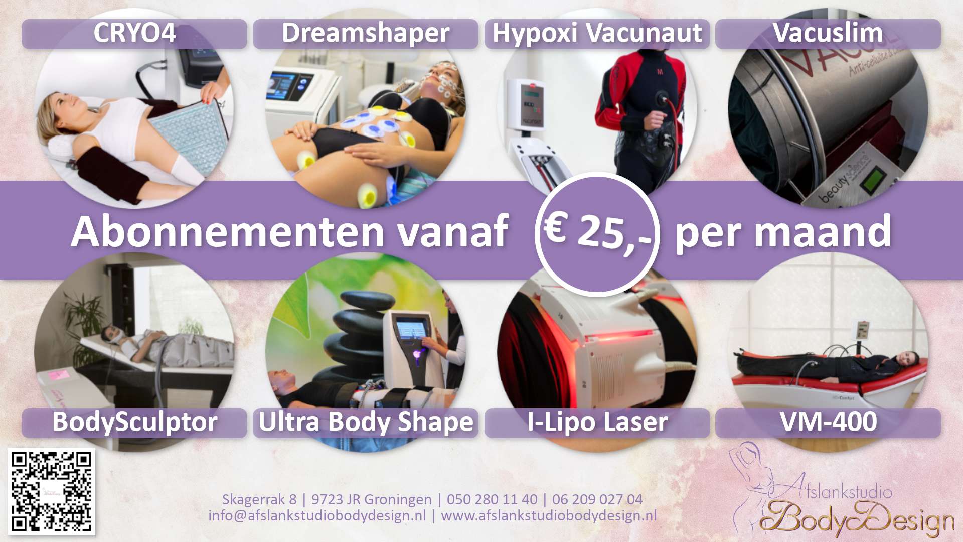 Abonnementen vanaf €25,- - Afslankstudio Body Design site