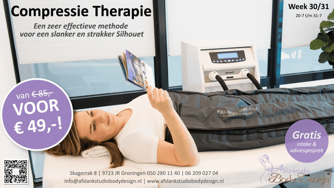 week deal 30-31 2026 Compressie Therapie gif - Afslankstudio Body Design Groningen