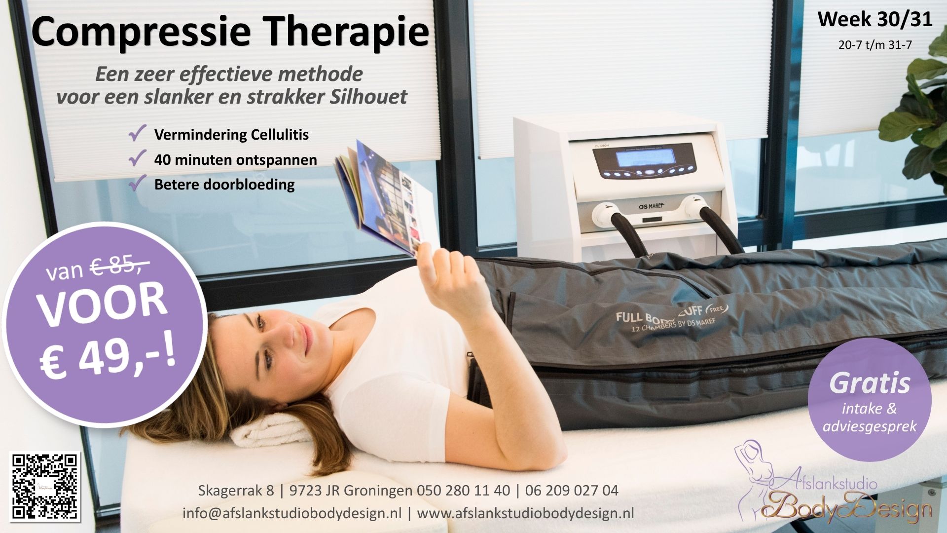 week deal 30-31 2026 Compressie Therapie - Afslankstudio Body Design Groningen
