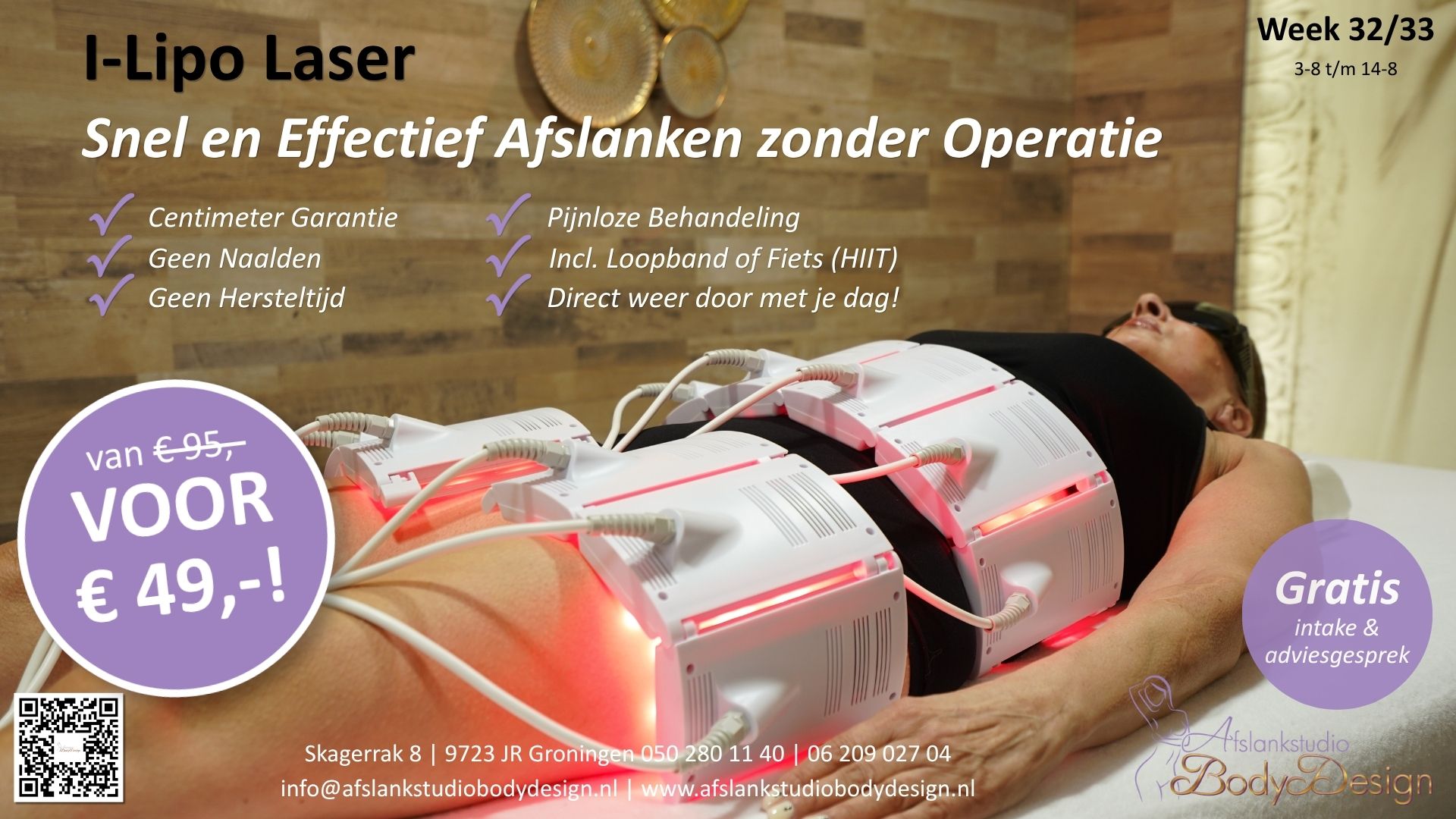 week deal 32-33 2026 I-Lipo Laser - Afslankstudio Body Design Groningen
