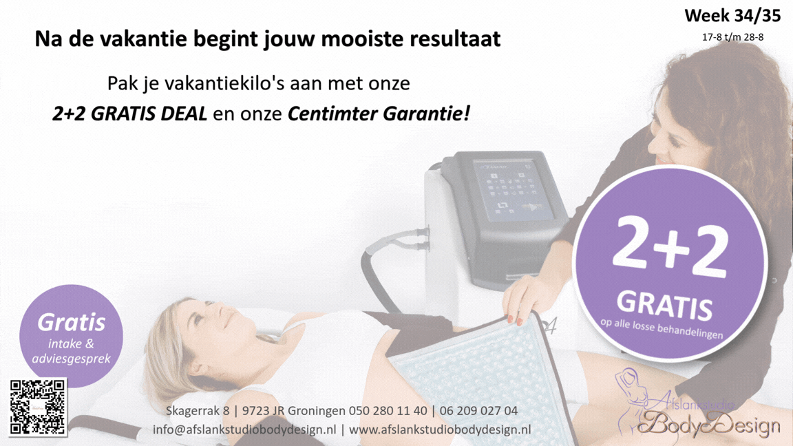 week deal 34-35 2026 2+2 GRATIS Gif - Afslankstudio Body Design Groningen